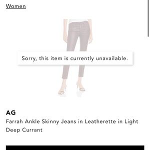 AG farrah ankle skinny jeans in leatherette in light deep currant